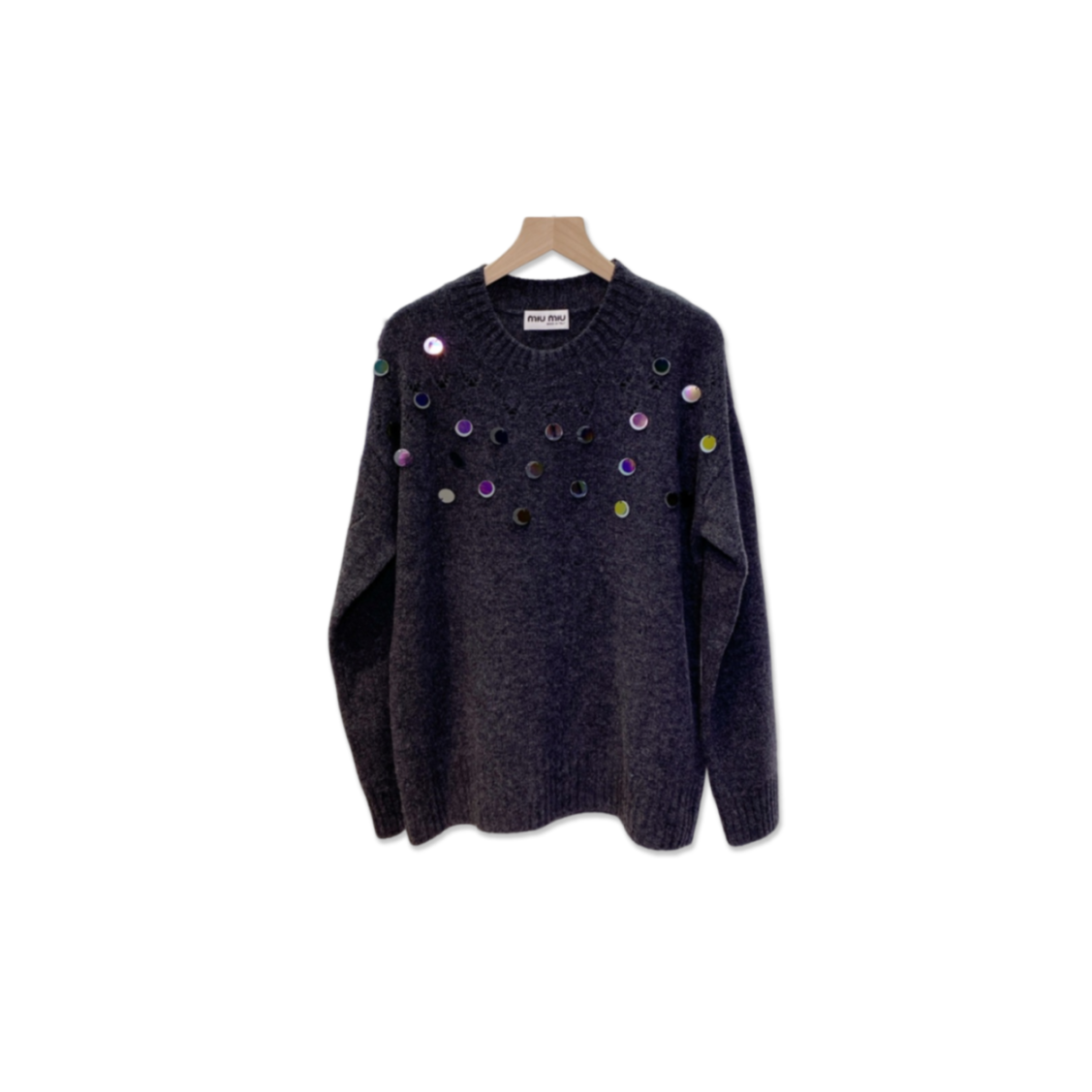 M1v M1v sequined openwork wool sweater